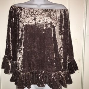 Sanctuary "Julia" Off the Shoulder Velvet Blouse